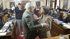 Miguel Fern�ndez y Mar�a Reigosa durante la toma de posesi�n de la ingeniera como concejala, el 30 de octubre del 2025