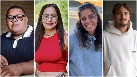 Oliezer, Candela, Mercedes e Anxo son e viven como galegofalantes.