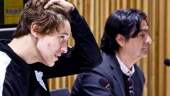 Fer L�pez y Marco Garc�s, durante la presentaci�n del vigu�s como jugador del Celta este martes.