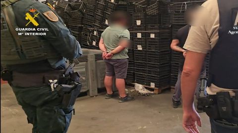 Uno de los detenidos en la operaci�n antidroga en Sevilla.
