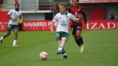 Endika Buj�n durante el partido frente al Mirand�s.