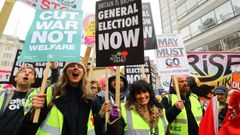 Los chalecos amarillos salieron a la calle en Londres para apoyar el  brexit 