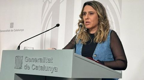 Patricia Plaja, portavoz del Govern, en rueda de prensa.