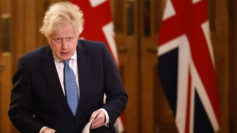 Boris Johnson, este lunes, en Downing Street