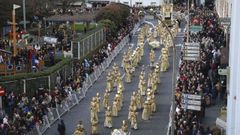 El desfile del 2020, el �ltimo realizado hasta la fecha, a su paso por la plaza de Galicia de Santiago.