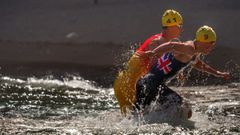 Damin Surez, con el dorsal 41, en la prueba de natacin del Europeo.