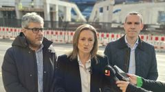 Luisa S�nchez con los concejales del PP Miguel Mart�n y Fernando Gonz�lez