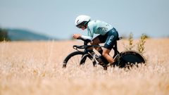 Tamara Seijas durante la prueba contrarreloj del Campeonato de Espa�a de Ciclismo en Carretera.
