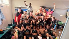 Imagen de los boiristas celebrando la victoria ante el Antela.