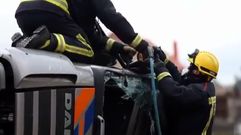 As� fue excarcelada la conductora de un cami�n en Pontevedra