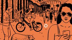 Detalle de la ilustraci�n de Toni Benages que ocupa la portada de la novela de Eduard Palomares �No cerramos en agosto�, editada por Libros del Asteroide