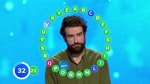 El concursante Rafa, momentos antes de fallar la pregunta con la letra V
