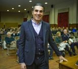 Sergio Scariolo estuvo ayer en el centro cultural de Herrer�as. 