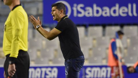 Antonio Hidalgo, en un partido como entrenador del Sabadell.