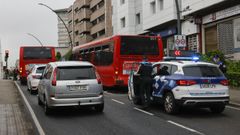 Accidente bus-patinete en la calle Mariscal Pardo de Cela
