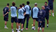 Jugadores del Celta, en un entrenamiento de esta pretemporada.