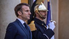 El presidente de la Rep�blica de Francia, Emmanuel Macron, en una visita oficial al presidente de Lituania, Gitanas Nauseda.
