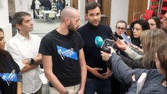 El portavoz de la formaci�n, Carlos Paulo L�pez, esta ma�ana en Santiago