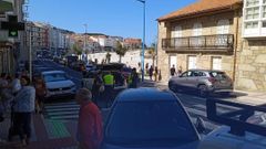 Accidente el pasado domingo en el centro de Laxe