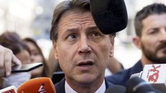 Giuseppe Conte, a la salida de la reunin con Mario Draghi