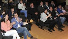 Un momento del mitin de ayer en el auditorio municipal. 