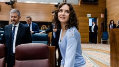 La presidenta de la Comunidad de Madrid, Isabel D�az Ayuso, en una sesi�n plenaria de la Asamblea