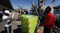 Los marineros extranjeros ya son esenciales en toda la pesca espaola, como en estos cerqueros que descargaron bocarte en Celeiro en julio del 2024