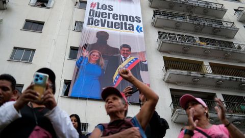 Manifestaci&oacute;n el pasado 23 de enero en Caracas para exigir la liberaci&oacute;n del Nicol&aacute;s Maduro y de Cilia Flores