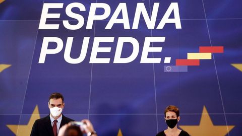 S�nchez y Chivite, durante un acto conjunto este viernes en Pamplona