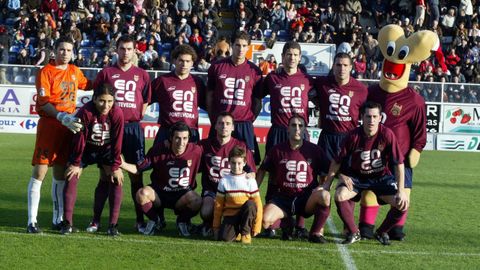 El once que el Pontevedra sac&oacute; de inicio contra el M&aacute;laga B en el partido de la primera vuelta en Pasar&oacute;n