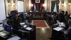 Imagen de archivo de un pleno en el Concello de Ourense.