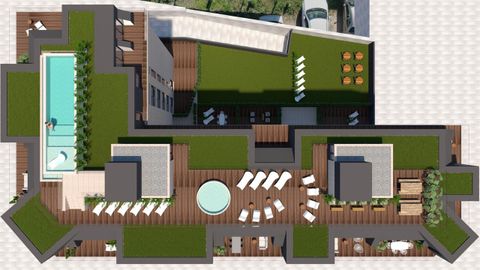 Infografa del tejado de la promocin de lujo de Alcom en el barrio de O Pieirio