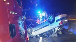 Aparatoso vuelco en la N-VI