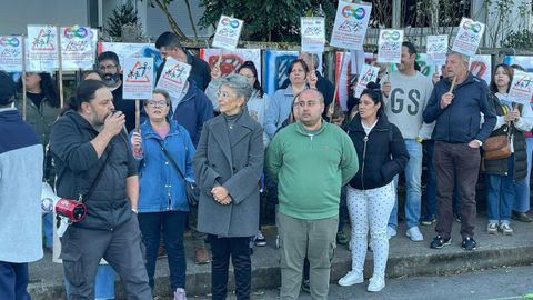 Protesta el pasado lunes en favor de Breixo.