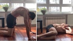 Nacho durante un entrenamiento