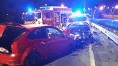 Uno de los veh�culos invadi� el carril contraro a la salida de Lugo por la avenida das Am�ricas, en el inicio de la N-640