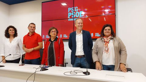 Rueda de prensa del PSOE sobre los presupuestos de la Diputacin ourensana.