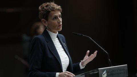 La presidenta de Navarra, Mara Chivite, en el Parlamento Foral.