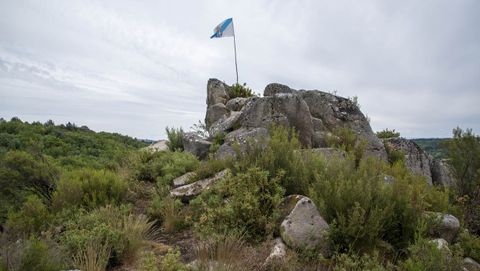 El peasco que forma el mirador de A Campaza se halla en una zona antao dedicada a praderas y sembrados