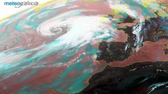 Imagen satelital de la borrasca explosiva en el Atl�ntico