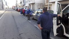 Las obras que se realizan en A Barrela provocaron esta ma�ana un importante atasco en la avenida de Ourense