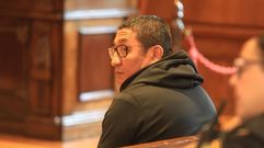 El acusado de narcotr�fico, que fue detenido en el 2025 en Cambados, sentado este jueves ante la Audiencia de Pontevedra.