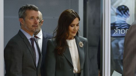 Los prncipes herederos Federico de Dinamarca y Mary, ayer mircoles durante la visita oficial de los reyes Felipe y Letizia en su pas