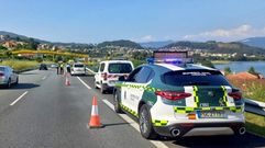 Lugar de la autopista en Vilaboa donde se produjo el incidente