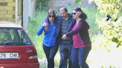 El propietario de la pirotecnia, durante el registro del domingo