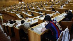 Imagen del examen de la convocatoria ordinaria de selectividad, en A Coru�a