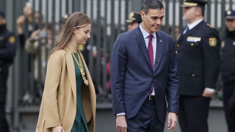 Pedro Snchez junto a la princesa Leonor