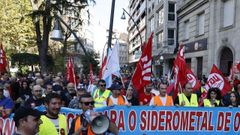 Protesta del sector del siderometal en Ourense.