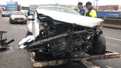 El coche accidentado en la tercera ronda