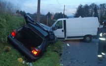 El conductor del veh�culo accidentado en Bri�n necesit� asistencia.